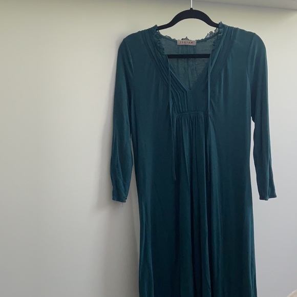 Jigsaw: Blue/Green Low Cut Dress - Picture 2 of 3